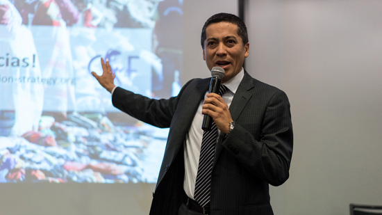 Deputy Minister of Strategic Development of Natural Resources of the Ministry of Environment, and CSF course graduate Fernando León speaking at the event in Lima on March 5th. Photo credit: Sociedad Peruana de Derecho Ambiental (SPDA)